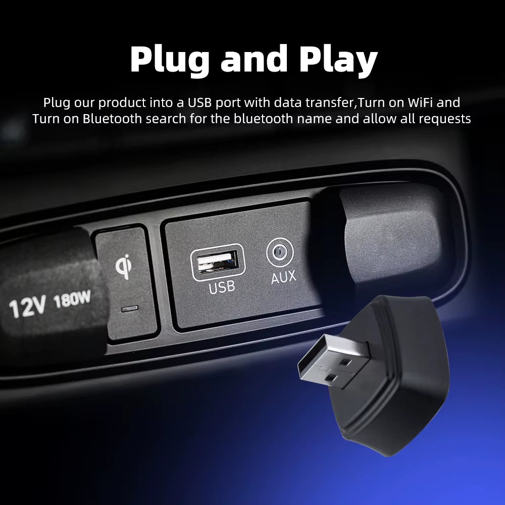 EKIY Wireless Carplay Android Auto Adapter Car Accessories Original Wired Carplay Wireless 2 in 1 Adapter Play and Plug