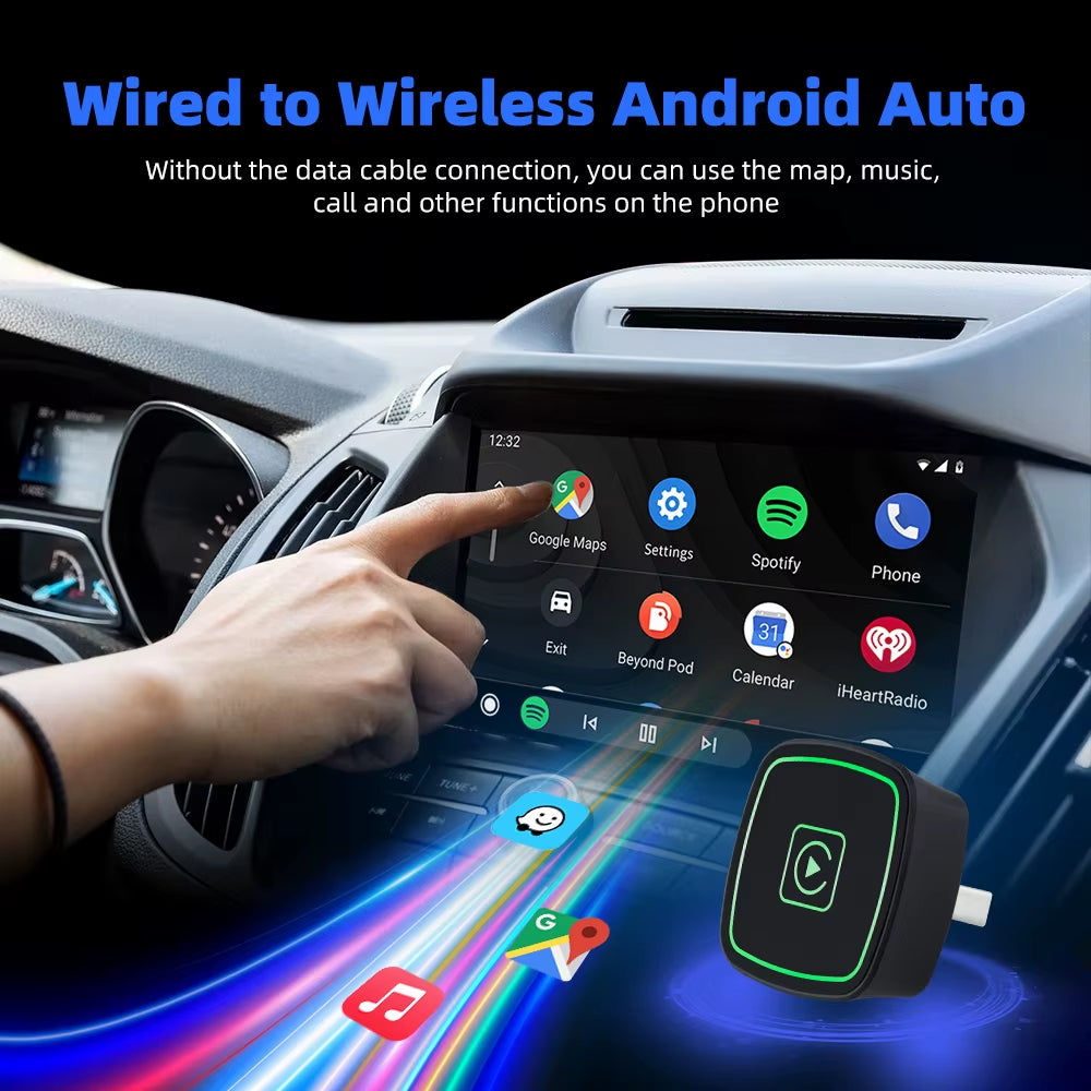 EKIY Wireless Carplay Android Auto Adapter Car Accessories Original Wired Carplay Wireless 2 in 1 Adapter Play and Plug