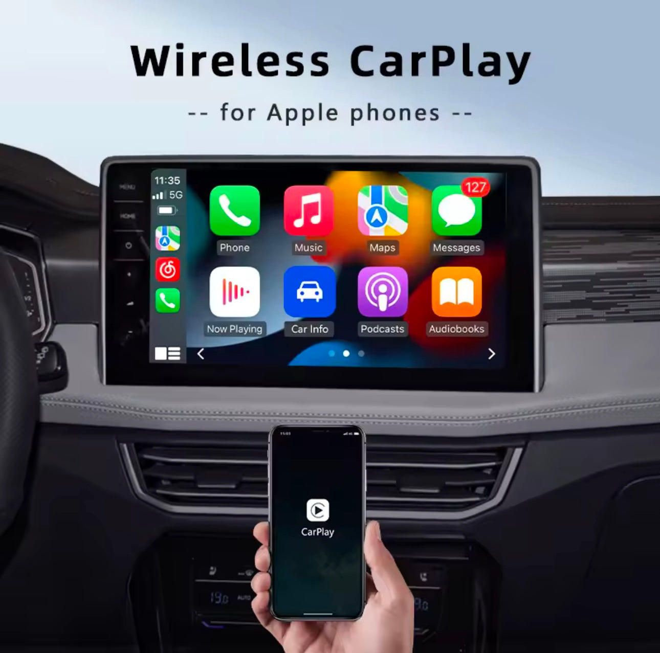 SuperSYNC Wireless Carplay Adapter Android Auto Smart AI Box Dual Wifi Car Android  Watch Youtube on Carplay Netflix Apple Carplay Multimedia Usb 2+16G Dongle