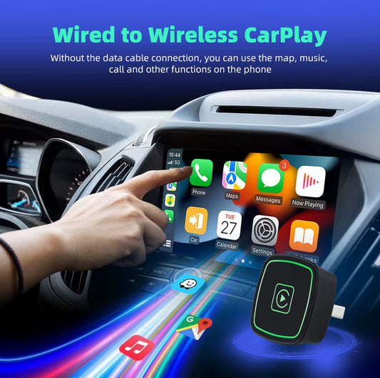 EKIY Wireless Carplay Android Auto Adapter Car Accessories Original Wired Carplay Wireless 2 in 1 Adapter Play and Plug