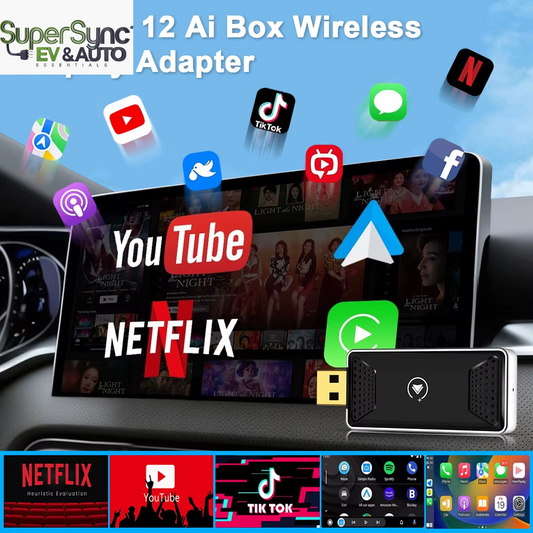 SuperSYNC16G Wired to Wireless Carplay Adapter Android Auto Adapter Youtube Netflix Video Ai Box