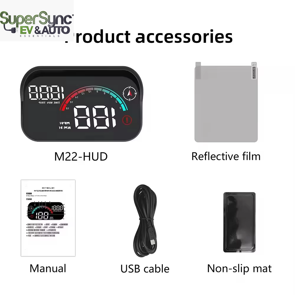 2024 Newest Head up Display GPS Car HUD M22 Digital Speedometer with Driving Speed over Speed Alarm