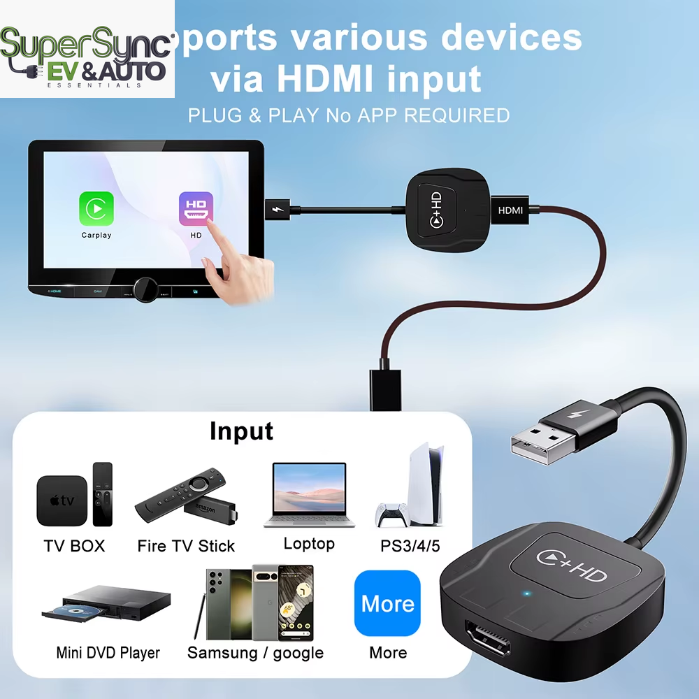 SuperSYNC AI Apple Carplay StreamBOX W/ HDMI OUT WATCH LIVE TV APPLE CARPLAYWireless Carplay Adapter Car Play HDMI for Iphone Apple Carplay Video Streaming Dongle Wired to Wireless Carplay Magic Box